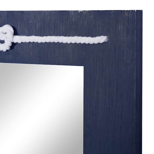 31" Blue Wood Contemporary Wall Mirror